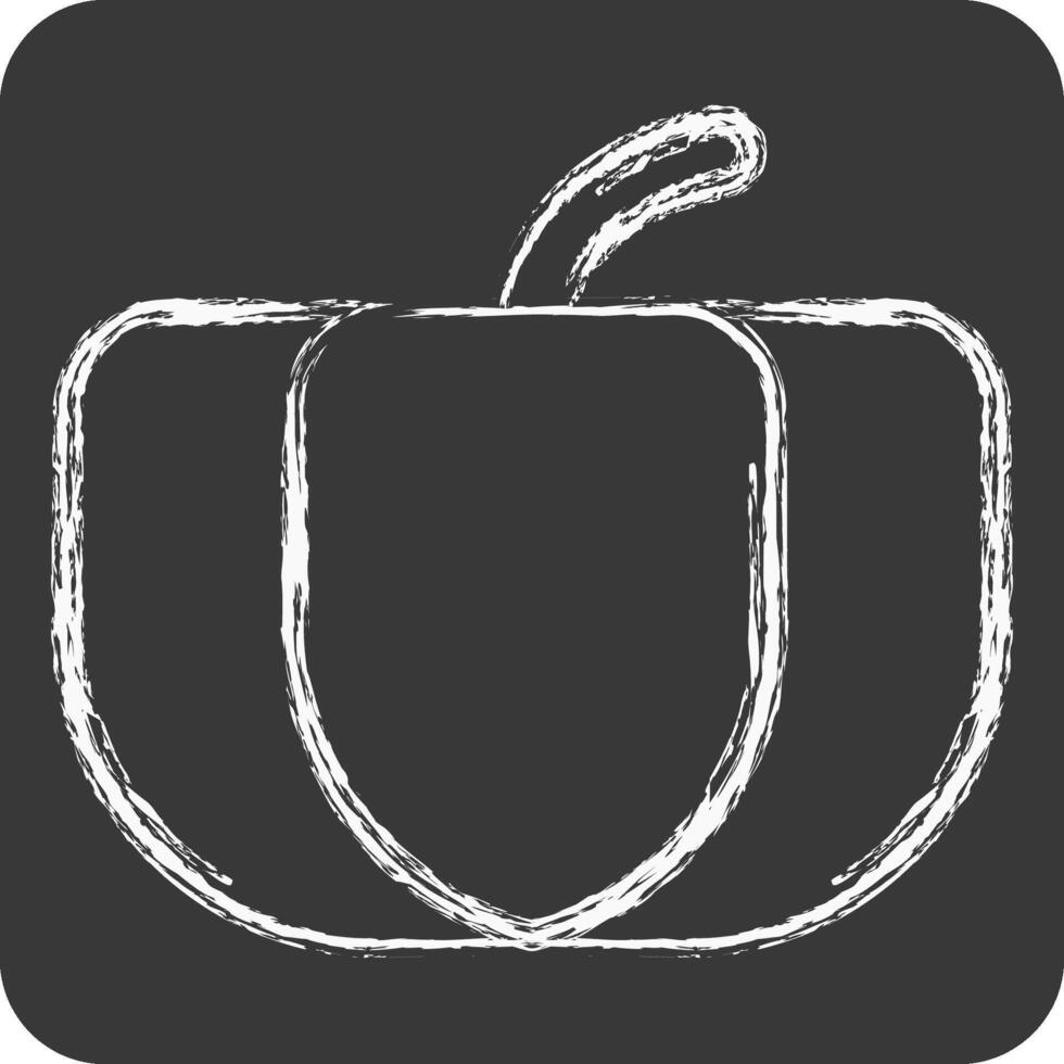 Icon Pumpkin. related to Fruits and Vegetables symbol. chalk Style. editable vector