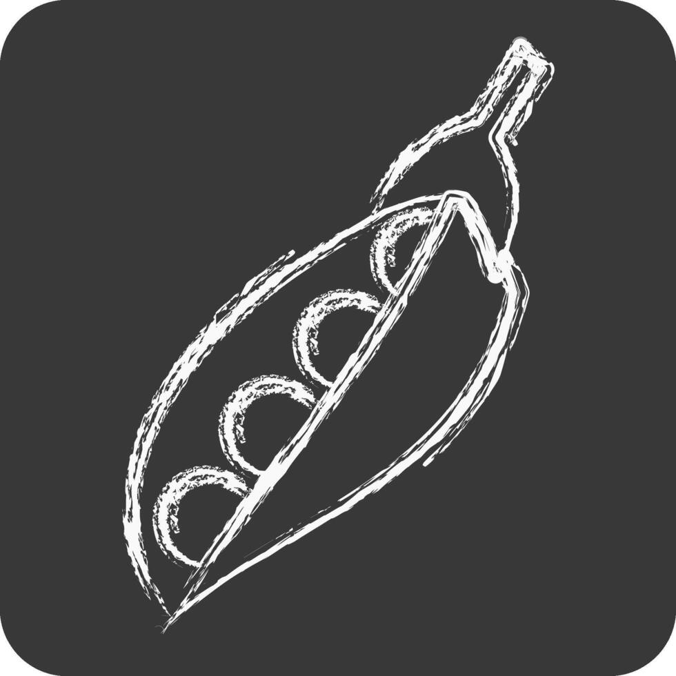 Icon Peas. related to Fruits and Vegetables symbol. chalk Style. editable vector