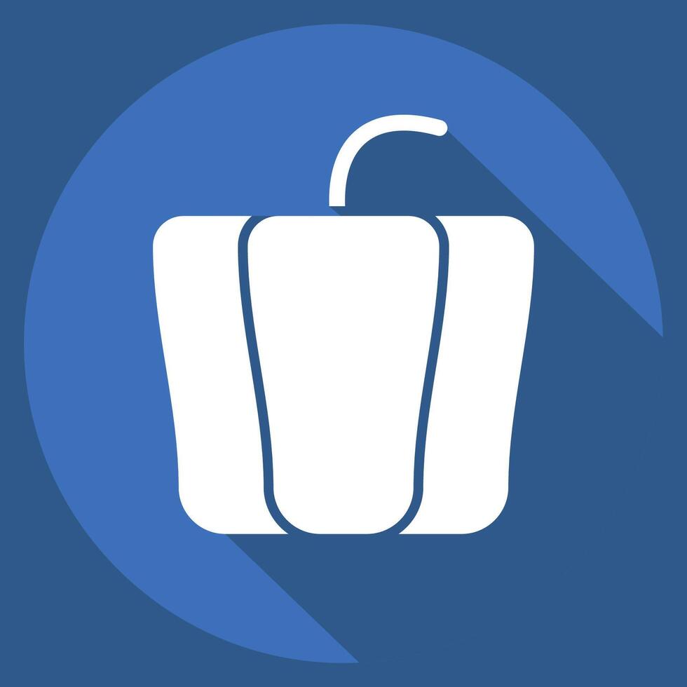 Icon Bell Pepper. related to Fruits and Vegetables symbol. long shadow style. editable vector