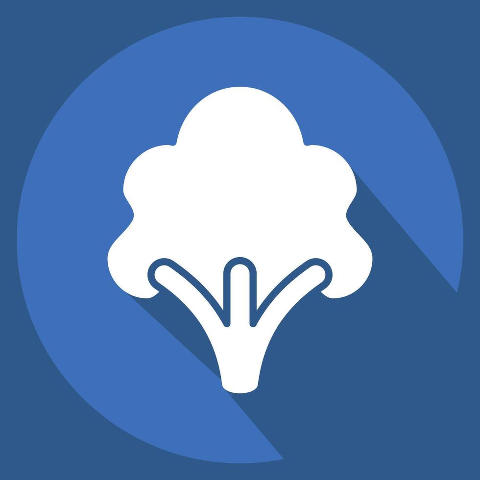 Icon Broccoli. related to Fruits and Vegetables symbol. long shadow style. editable vector