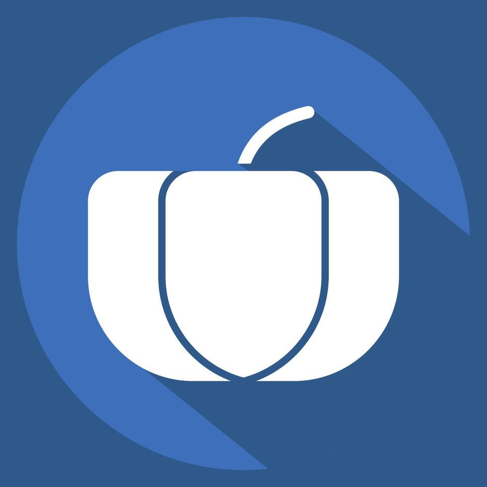 Icon Pumpkin. related to Fruits and Vegetables symbol. long shadow style. editable vector