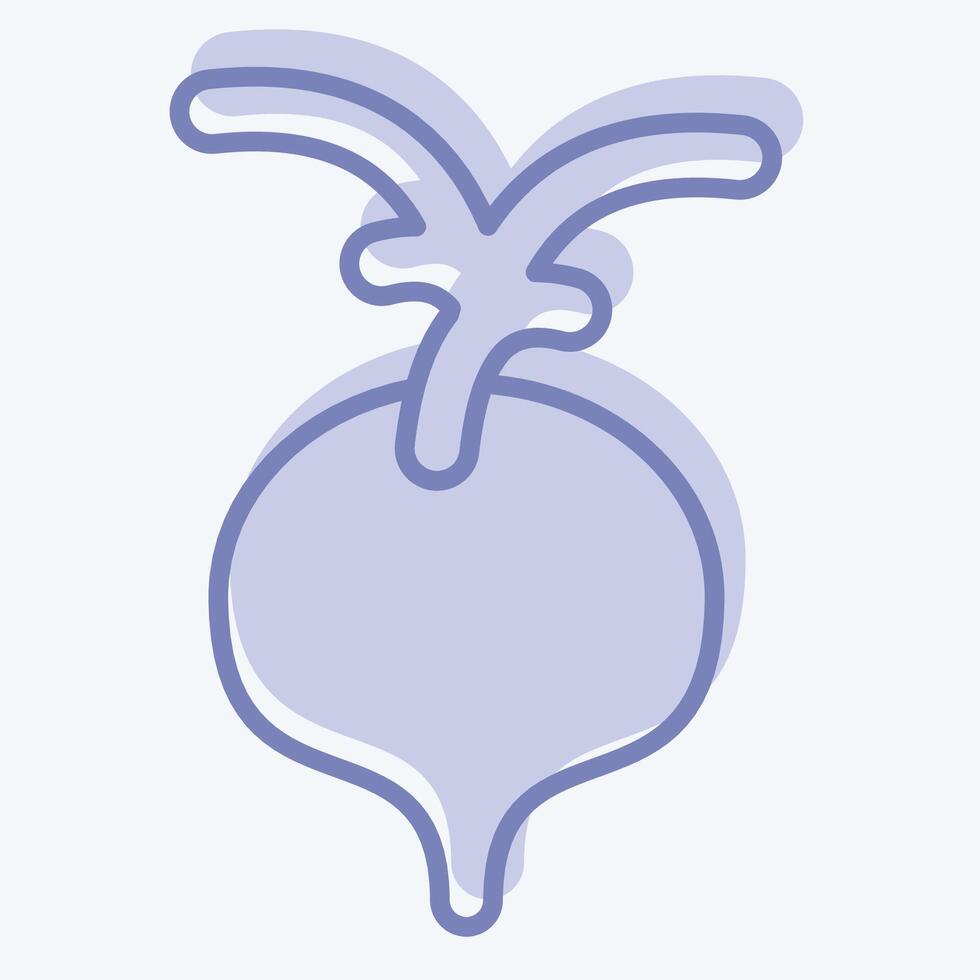 Icon Radish. related to Fruits and Vegetables symbol. two tone style. editable vector