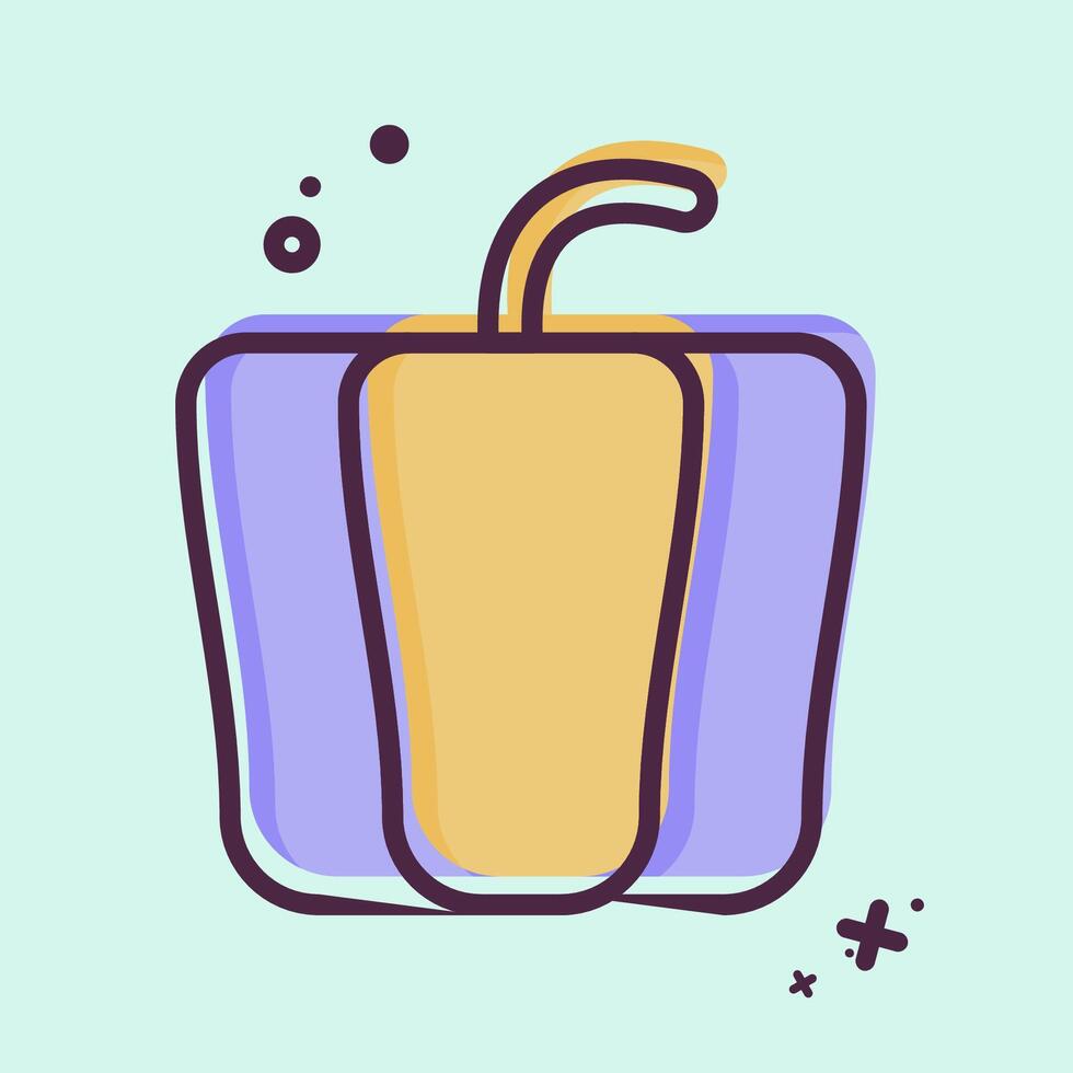 Icon Bell Pepper. related to Fruits and Vegetables symbol. MBE style. editable vector