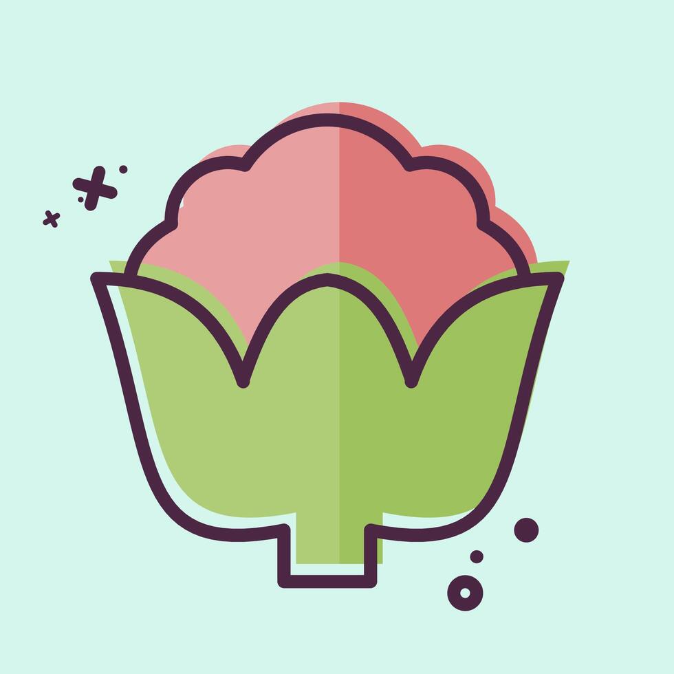 Icon Cauli Flower. related to Fruits and Vegetables symbol. MBE style. editable vector