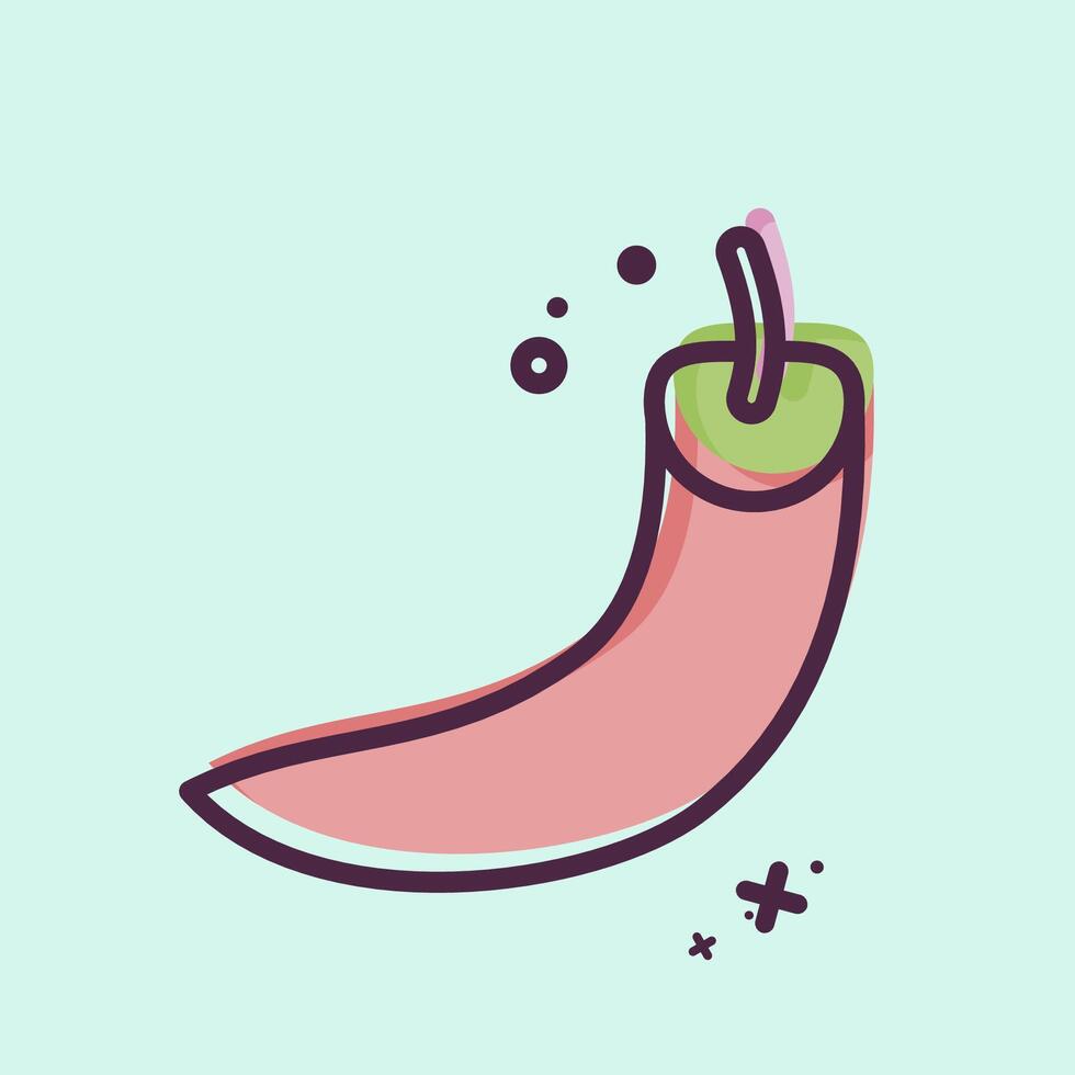 Icon Chili. related to Fruits and Vegetables symbol. MBE style. editable vector