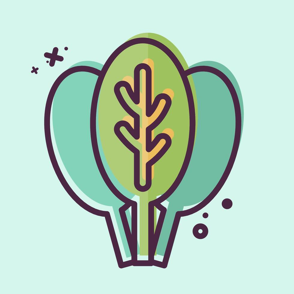 Icon Spinach. related to Fruits and Vegetables symbol. MBE style. editable vector