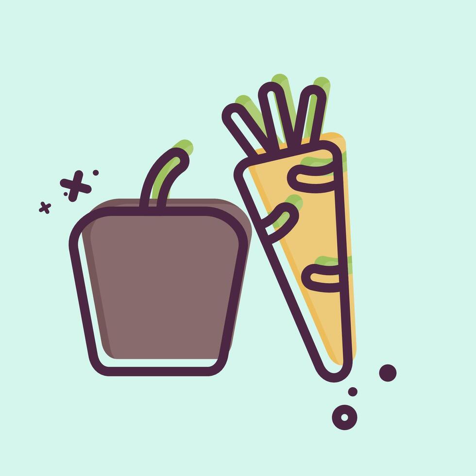 Icon Vegetables. related to Fruits and Vegetables symbol. MBE style. editable vector