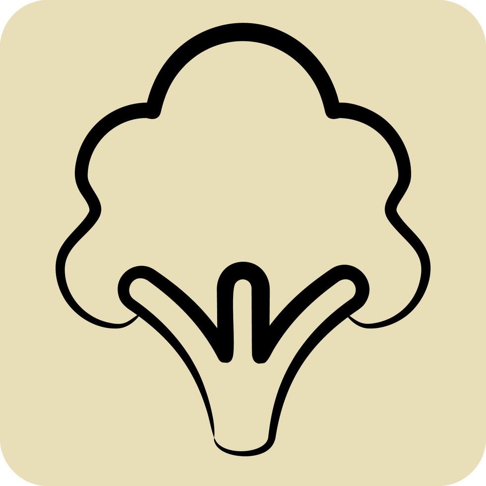 Icon Broccoli. related to Fruits and Vegetables symbol. hand drawn style. editable vector