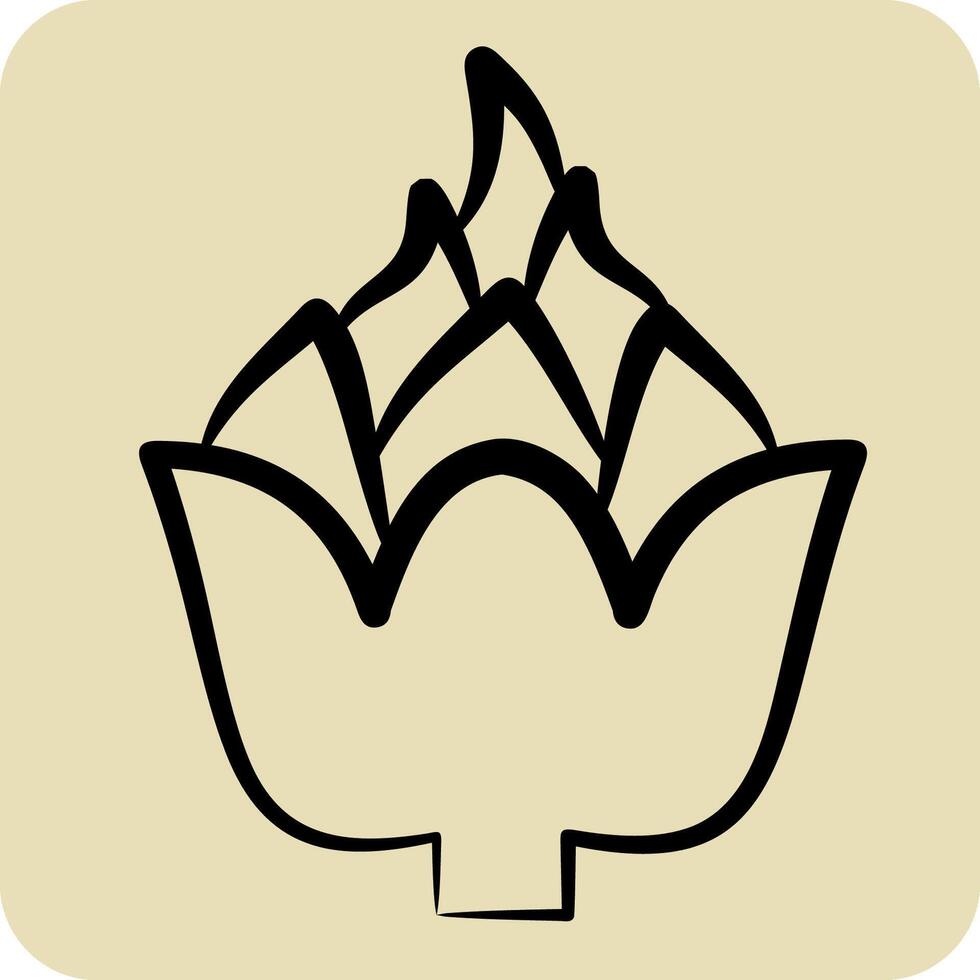 Icon Artichoke. related to Fruits and Vegetables symbol. hand drawn style. editable vector