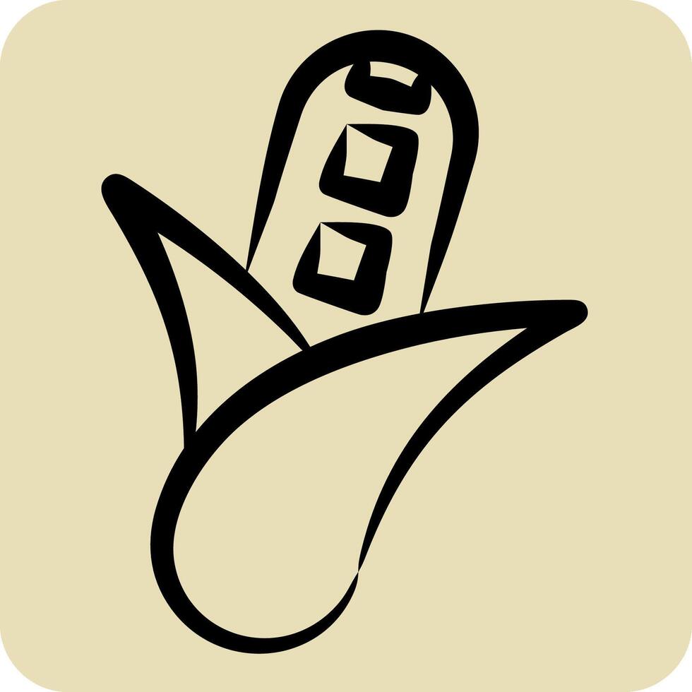 Icon Corn. related to Fruits and Vegetables symbol. hand drawn style. editable vector