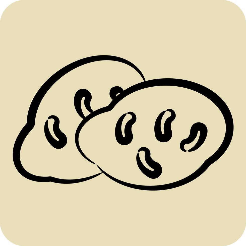 Icon Potato. related to Fruits and Vegetables symbol. hand drawn style. editable vector