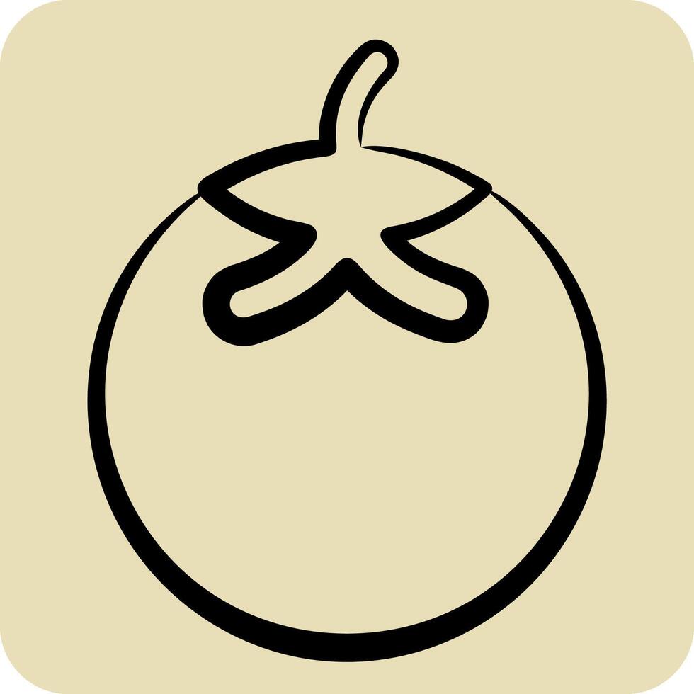 Icon Tomato. related to Fruits and Vegetables symbol. hand drawn style. editable vector