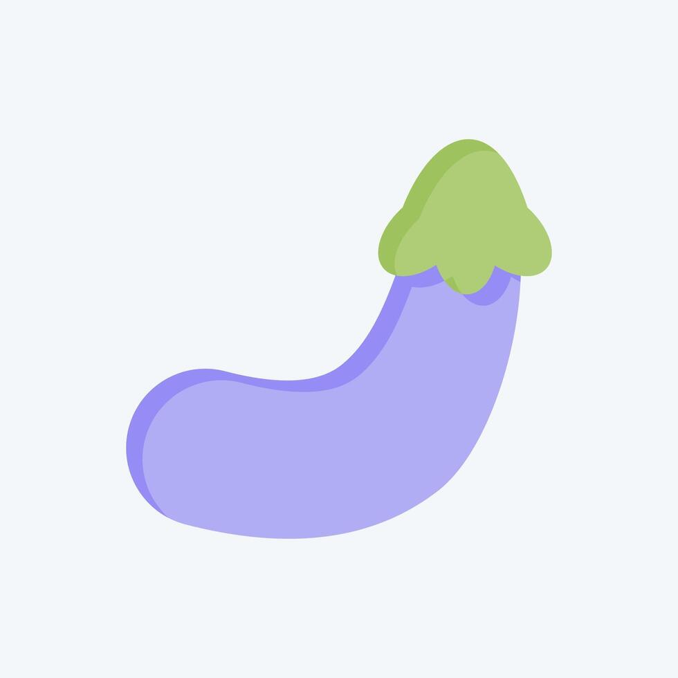 Icon Eggplant. related to Fruits and Vegetables symbol. flat style. editable vector