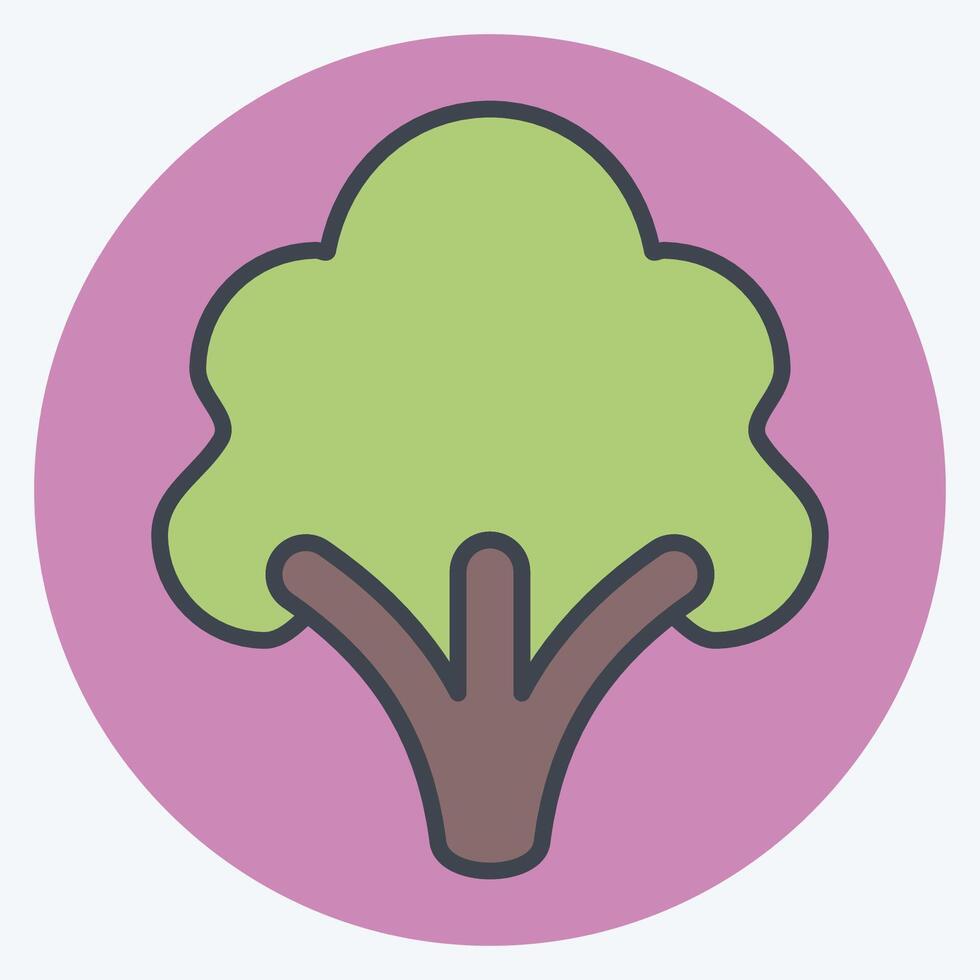 Icon Broccoli. related to Fruits and Vegetables symbol. color mate style. editable vector