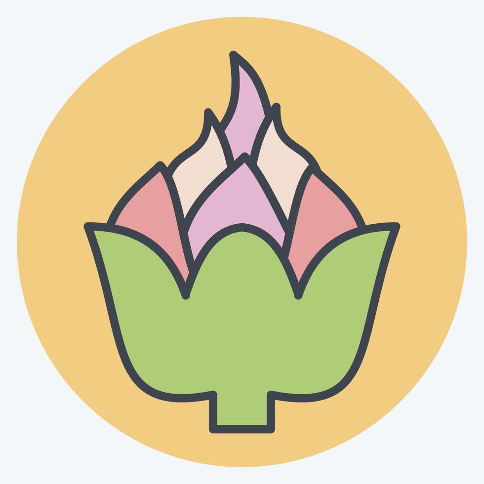 Icon Artichoke. related to Fruits and Vegetables symbol. color mate style. editable vector