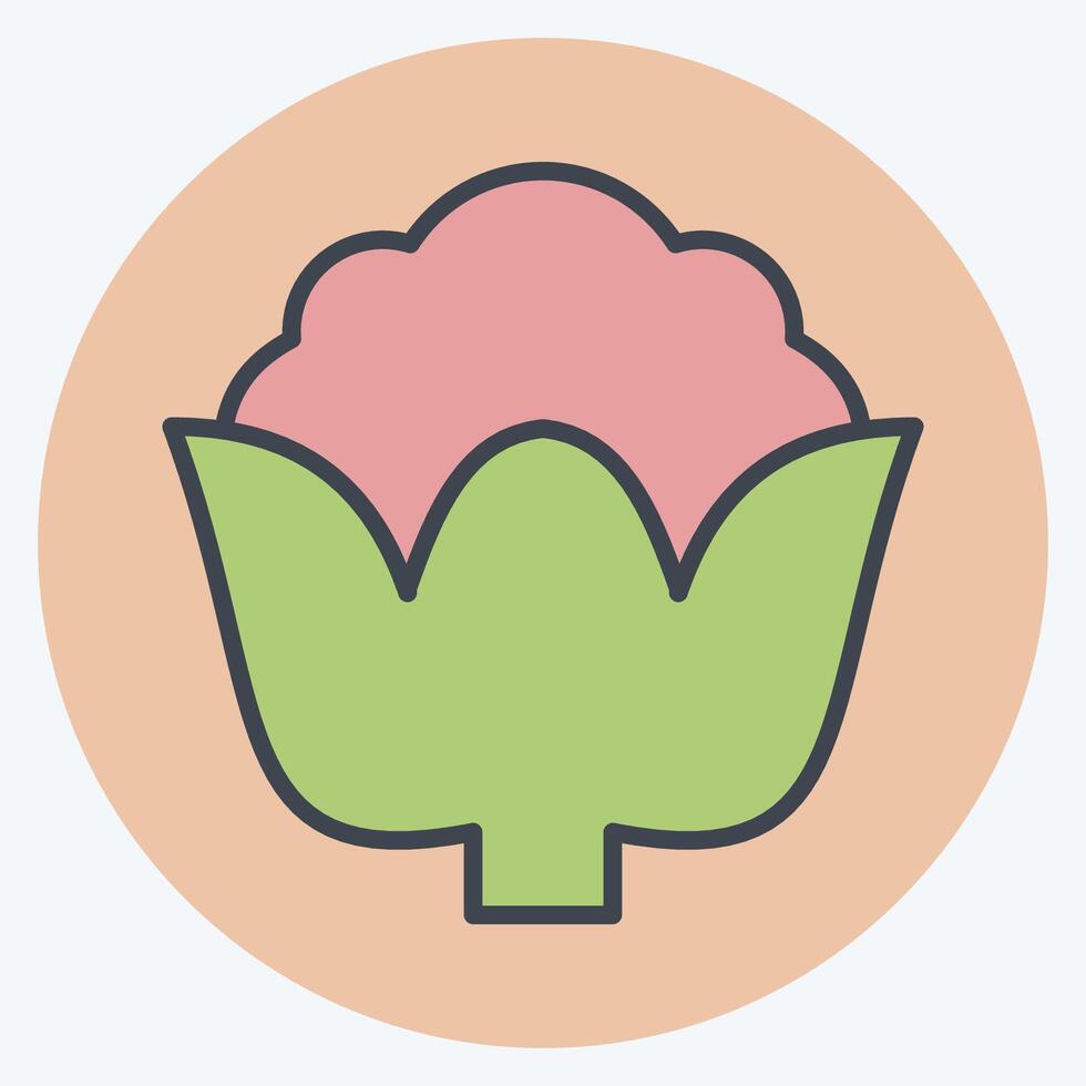 Icon Cauli Flower. related to Fruits and Vegetables symbol. color mate style. editable vector