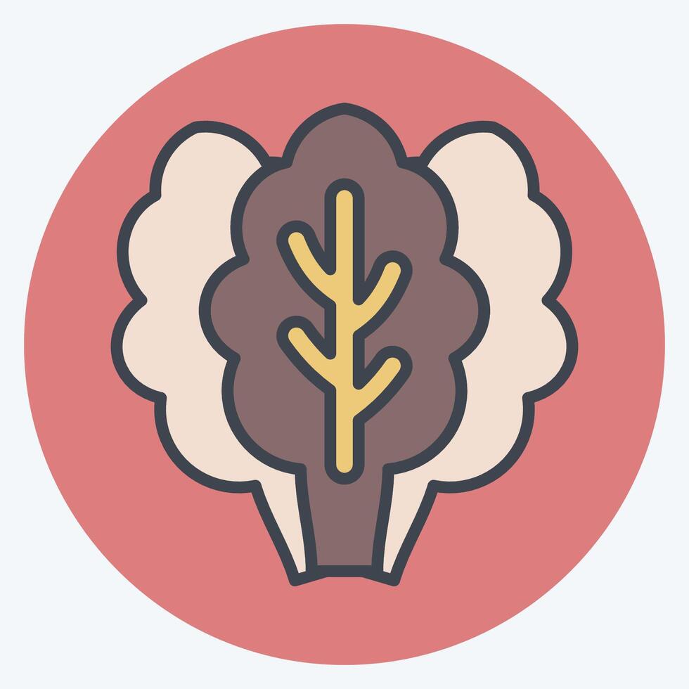 Icon Kale. related to Fruits and Vegetables symbol. color mate style. editable vector