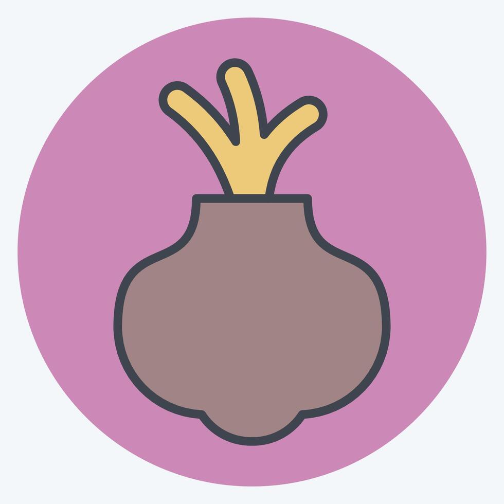 Icon Onion. related to Fruits and Vegetables symbol. color mate style. editable vector