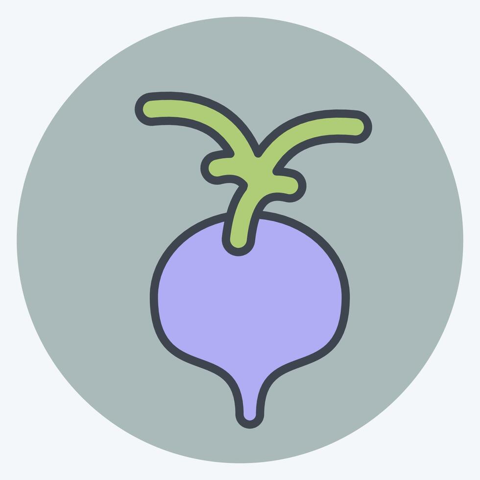Icon Radish. related to Fruits and Vegetables symbol. color mate style. editable vector