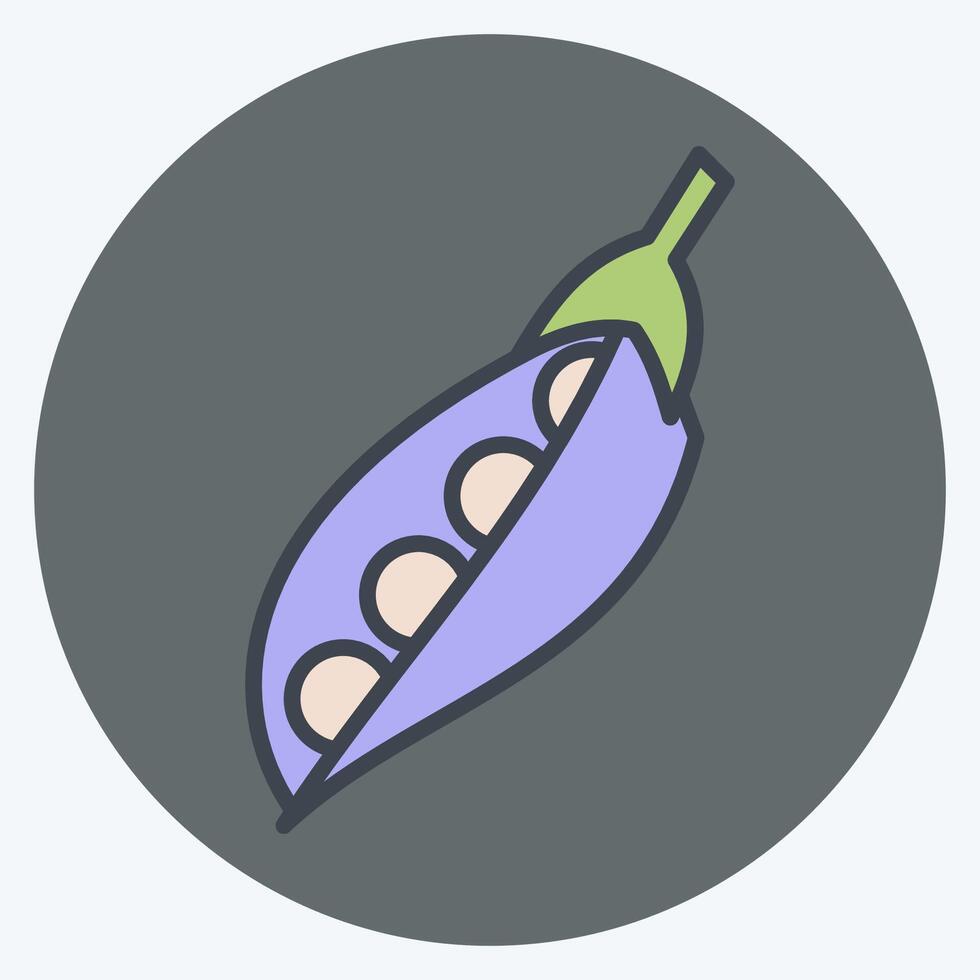 Icon Peas. related to Fruits and Vegetables symbol. color mate style. editable vector