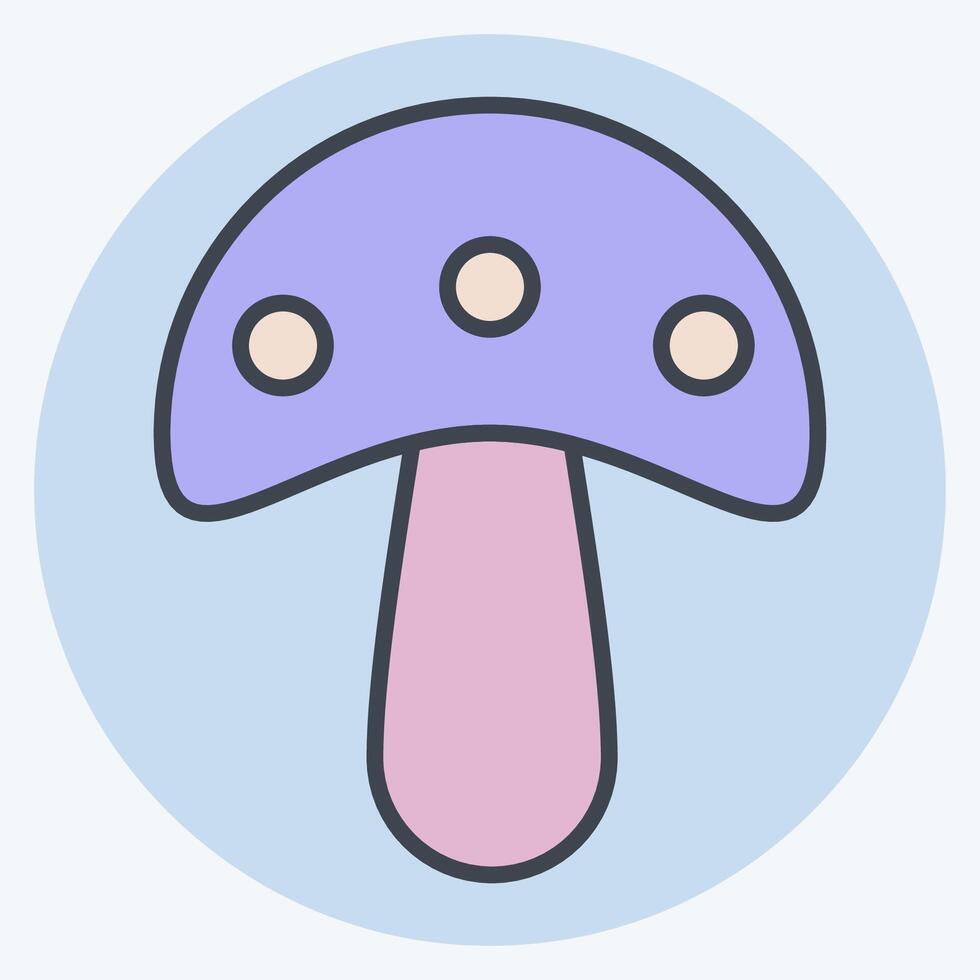 Icon Mushroom. related to Fruits and Vegetables symbol. color mate style. editable vector
