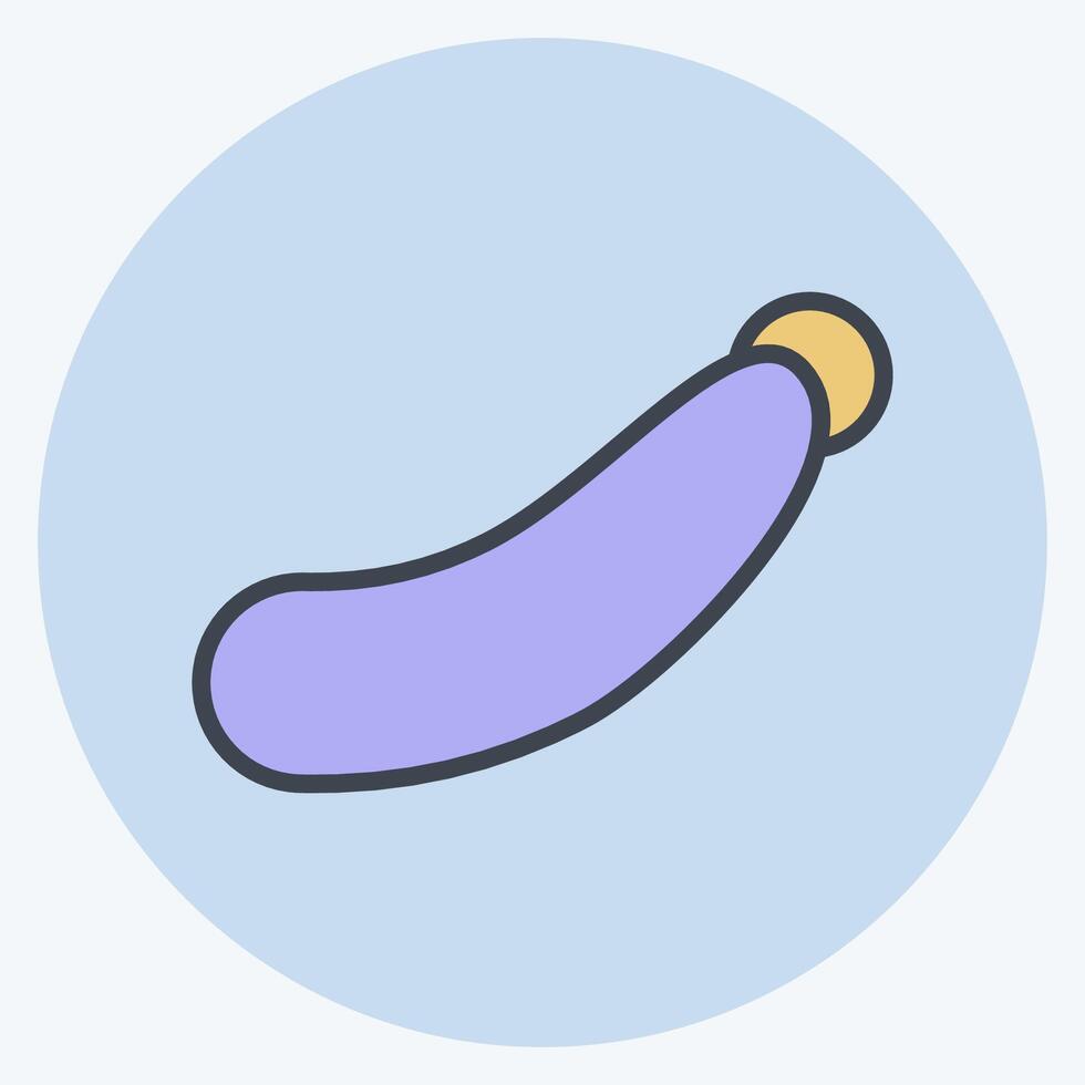 Icon Zucchini. related to Fruits and Vegetables symbol. color mate style. editable vector