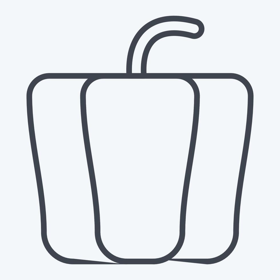 Icon Bell Pepper. related to Fruits and Vegetables symbol. line style. editable vector