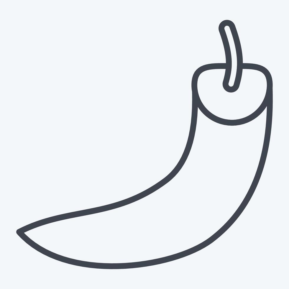 Icon Chili. related to Fruits and Vegetables symbol. line style. editable vector