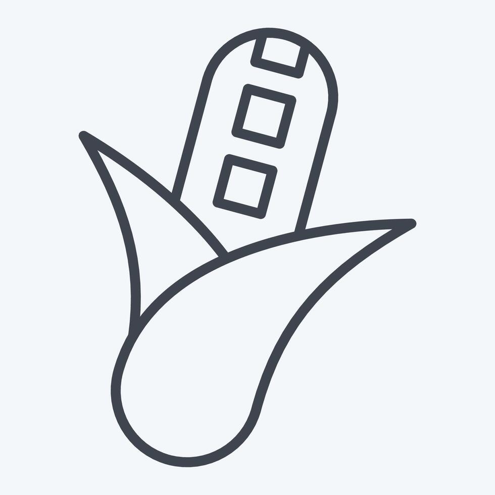 Icon Corn. related to Fruits and Vegetables symbol. line style. editable vector