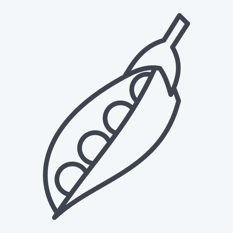 Icon Peas. related to Fruits and Vegetables symbol. line style. editable vector