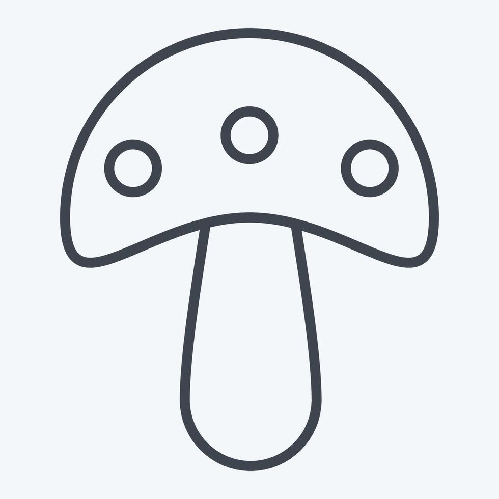 Icon Mushroom. related to Fruits and Vegetables symbol. line style. editable vector