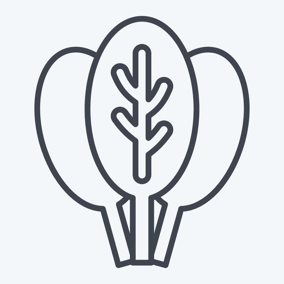 Icon Spinach. related to Fruits and Vegetables symbol. line style. editable vector