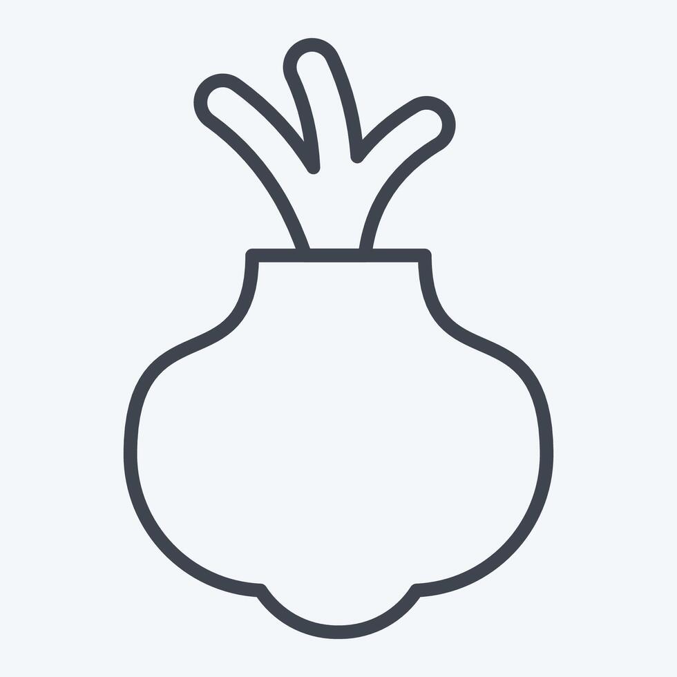 Icon Onion. related to Fruits and Vegetables symbol. line style. editable vector