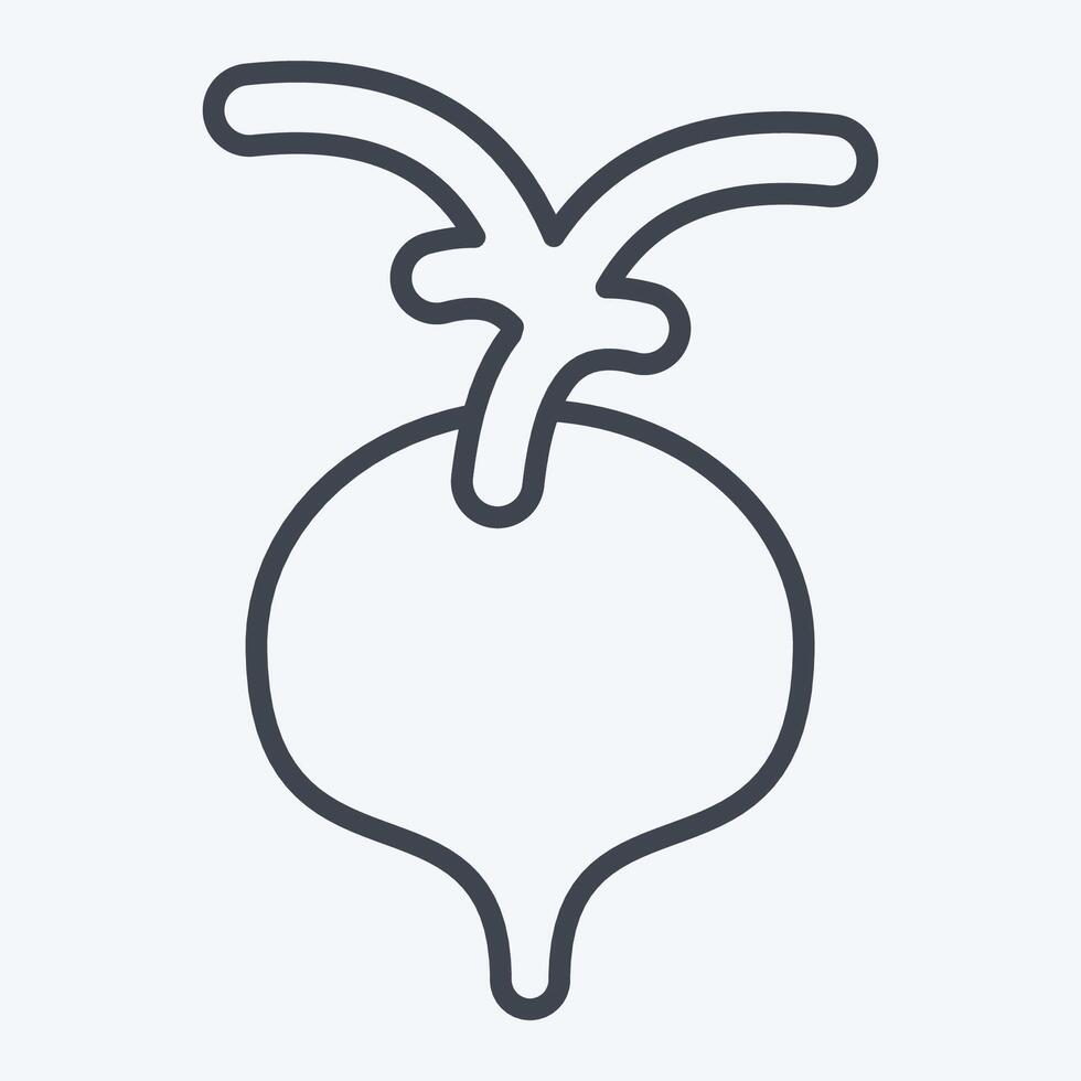 Icon Radish. related to Fruits and Vegetables symbol. line style. editable vector