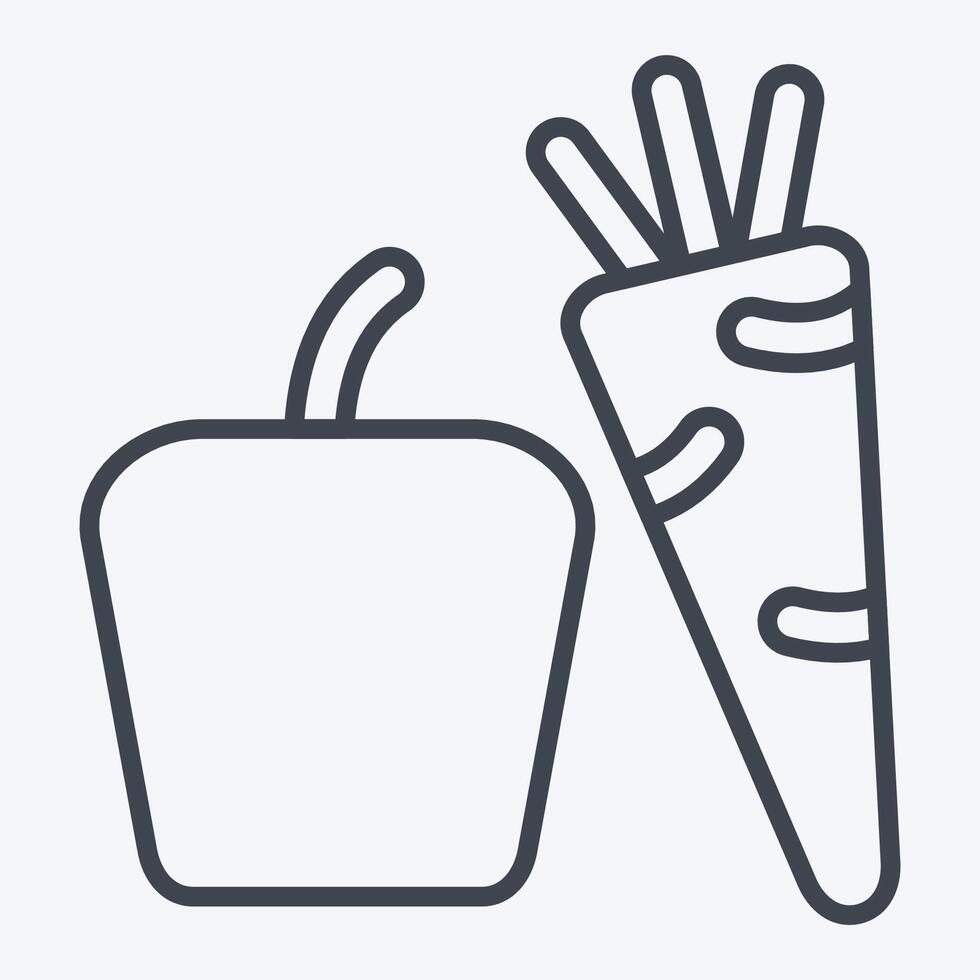 Icon Vegetables. related to Fruits and Vegetables symbol. line style. editable vector
