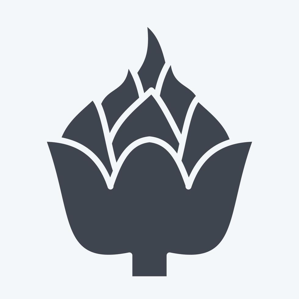 Icon Artichoke. related to Fruits and Vegetables symbol. glyph style. editable vector