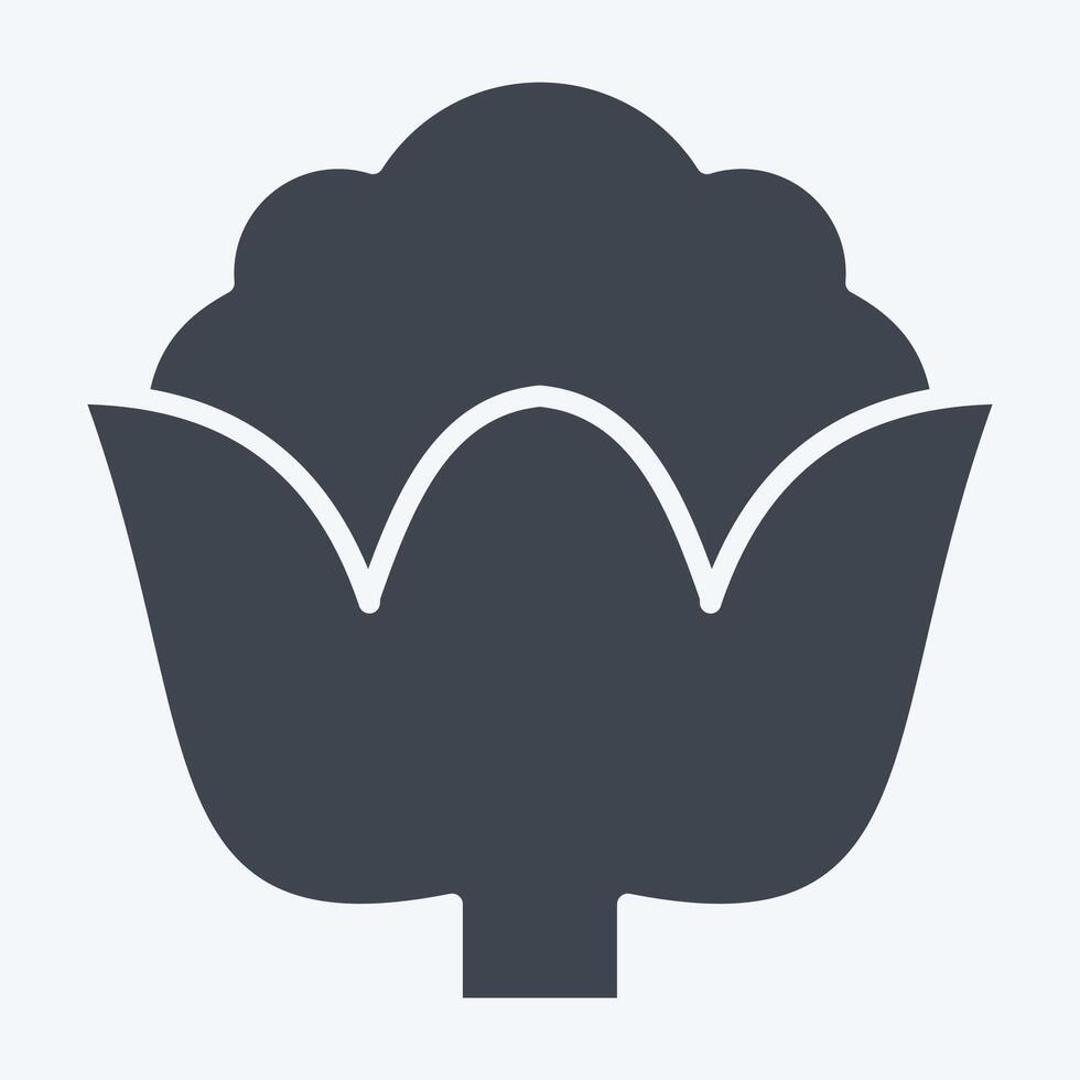 Icon Cauli Flower. related to Fruits and Vegetables symbol. glyph style. editable vector