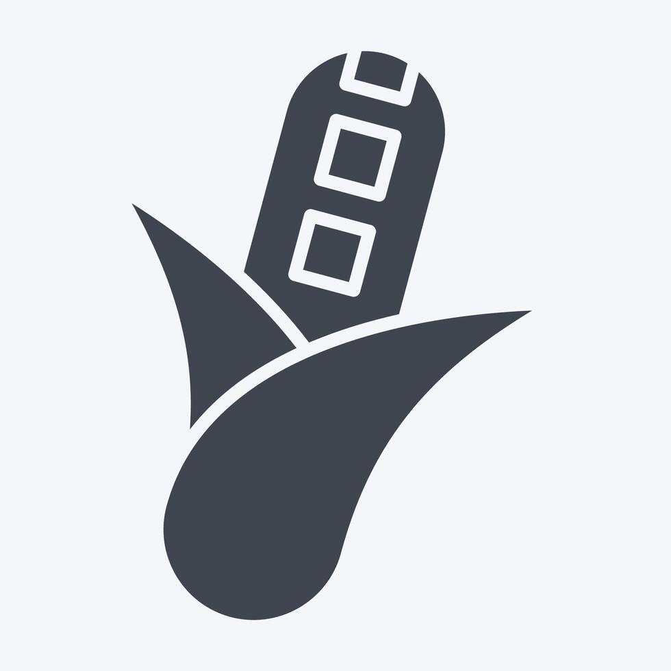 Icon Corn. related to Fruits and Vegetables symbol. glyph style. editable vector