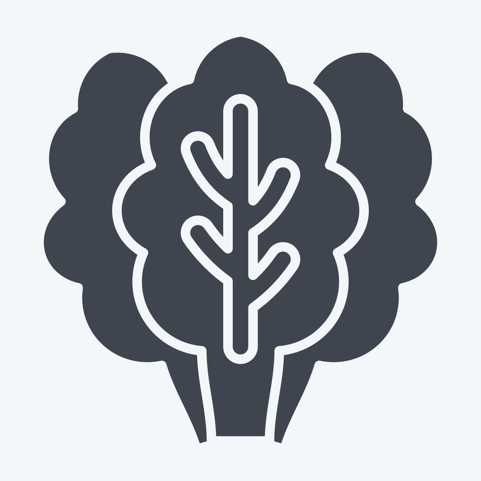 Icon Kale. related to Fruits and Vegetables symbol. glyph style. editable vector
