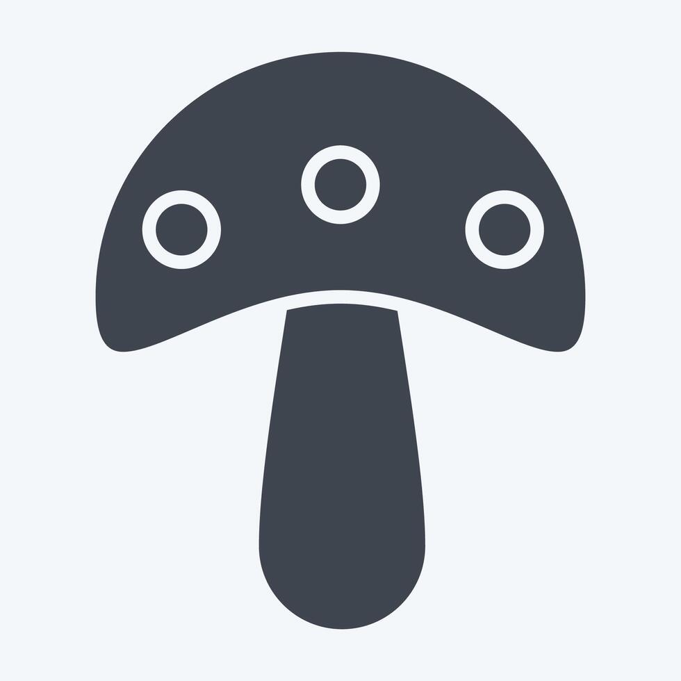 Icon Mushroom. related to Fruits and Vegetables symbol. glyph style. editable vector