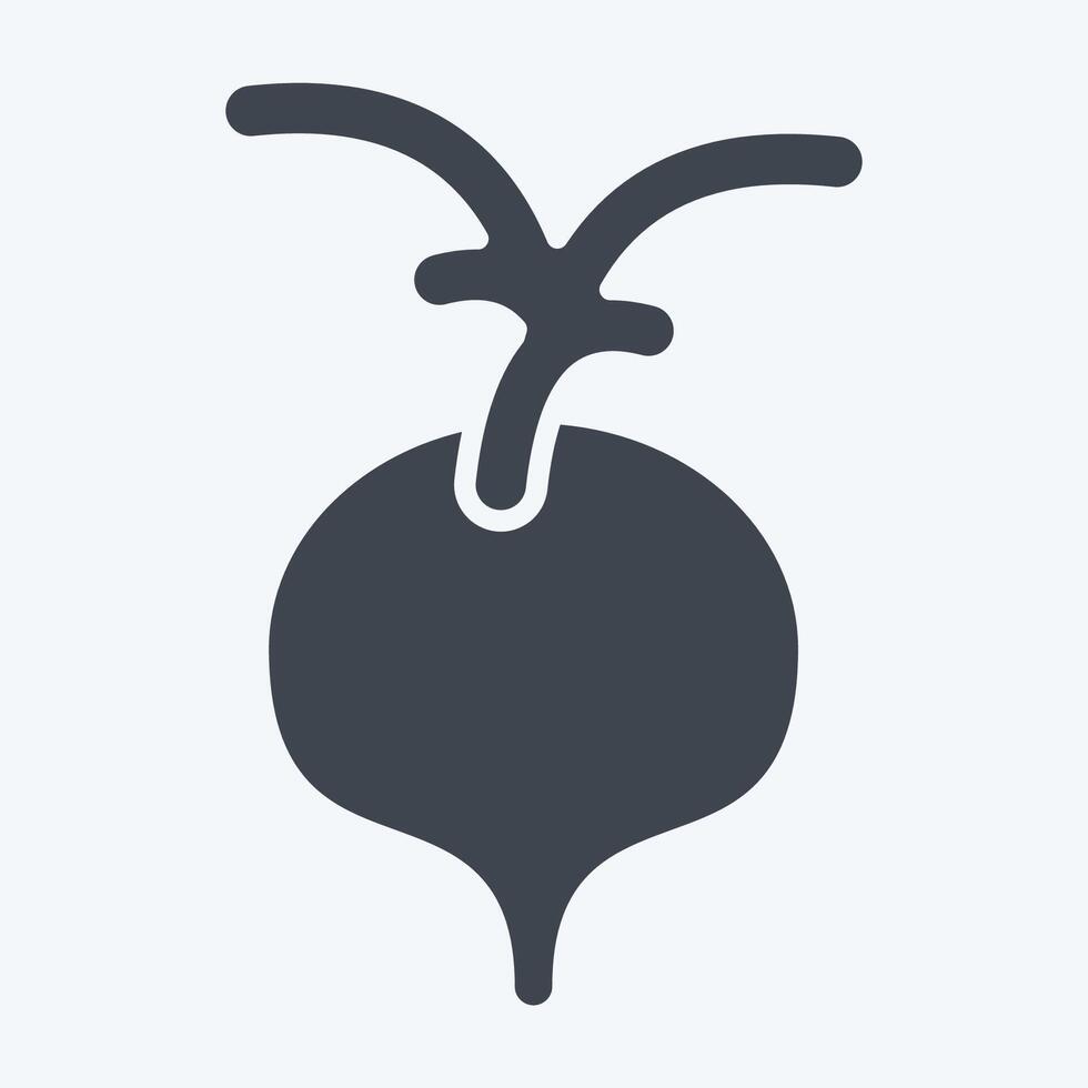 Icon Radish. related to Fruits and Vegetables symbol. glyph style. editable vector