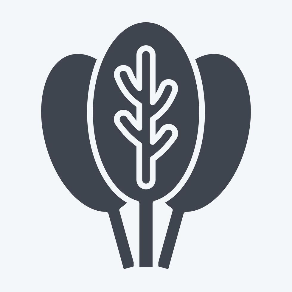 Icon Spinach. related to Fruits and Vegetables symbol. glyph style. editable vector
