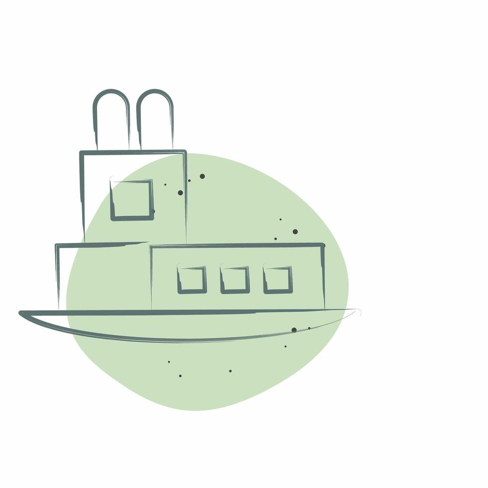 Icon Tower. related to House symbol. Color Spot Style. design editable vector