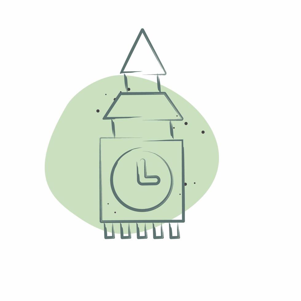 Icon Fortress. related to House symbol. Color Spot Style. design editable vector