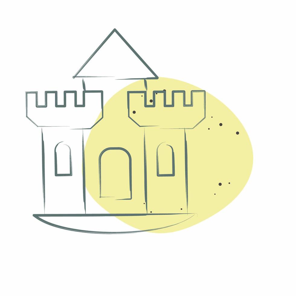 Icon Castle. related to House symbol. Color Spot Style. design editable vector