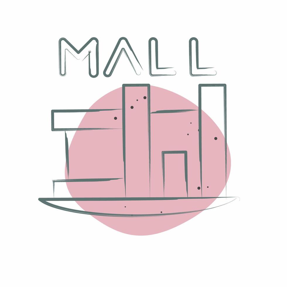 Icon Shopping Mall. related to House symbol. Color Spot Style. design editable vector