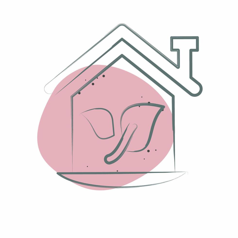 Icon Eco House. related to House symbol. Color Spot Style. design editable vector