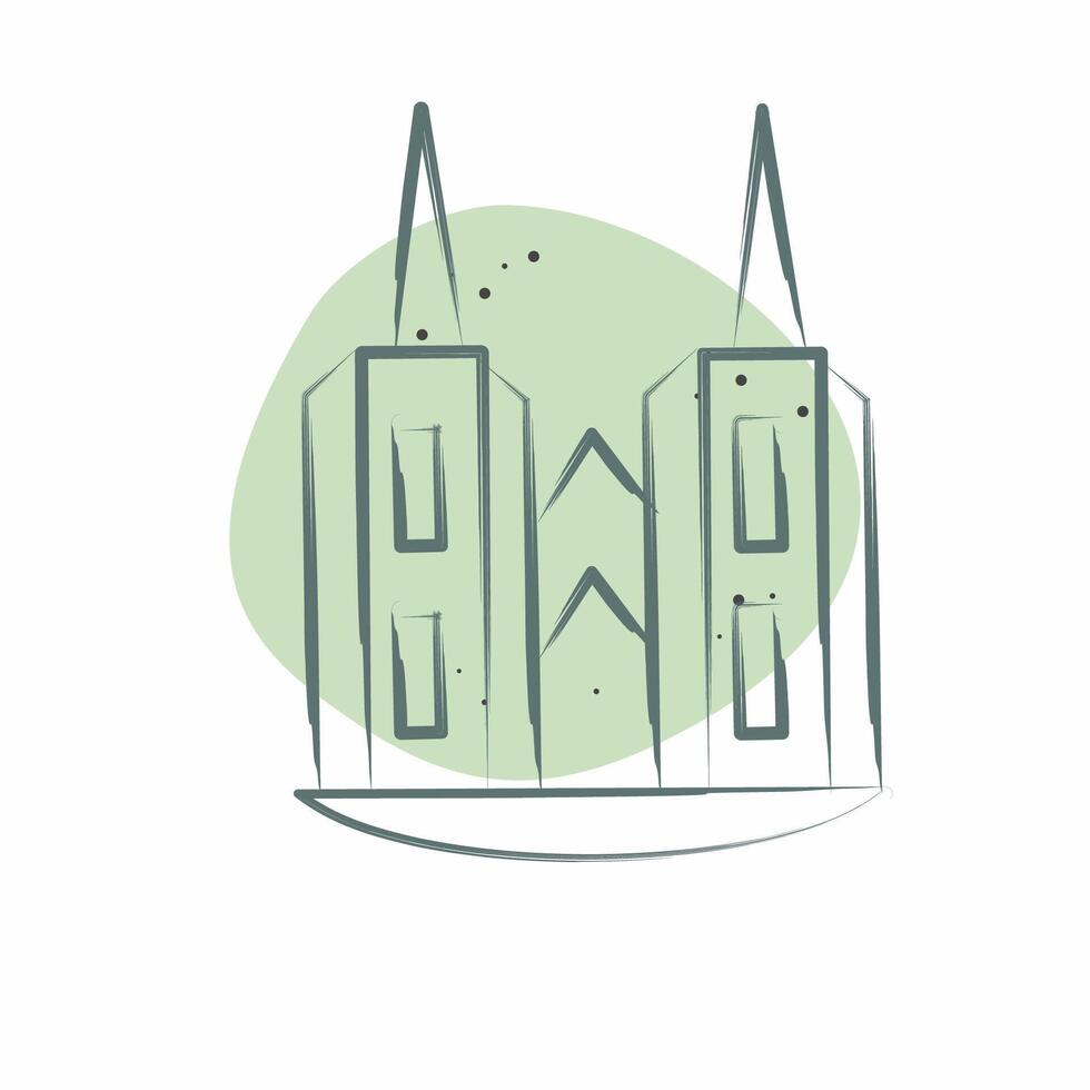Icon Cathedral. related to House symbol. Color Spot Style. design editable vector