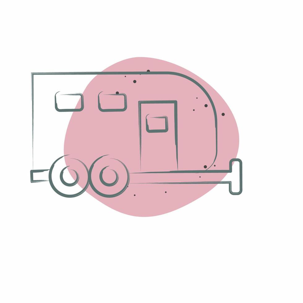 Icon Caravan. related to House symbol. Color Spot Style. design editable vector
