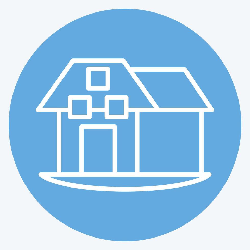 Icon Farm House. related to House symbol. blue eyes style. design editable vector